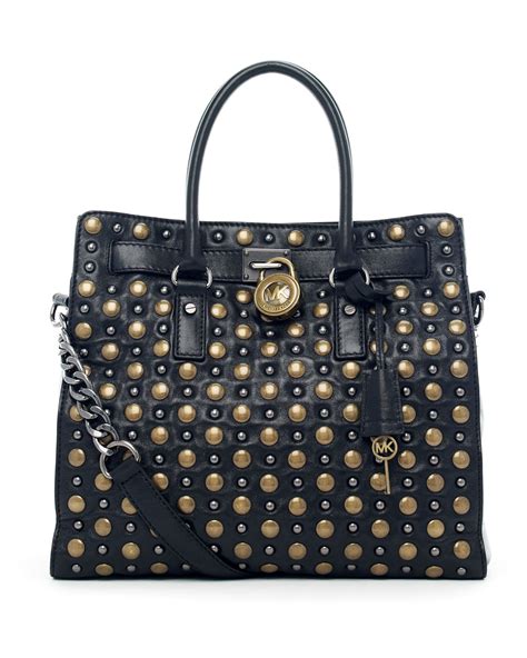 michael kors hamilton studded black|Amazon.com: Michael Kors Hamilton Handbags.